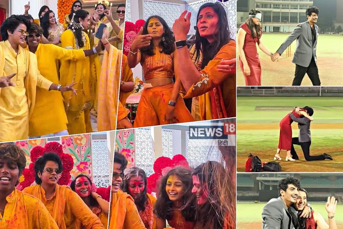 स्मृति मंधाना की शादी की रस्में शुरू, सज-धज कर पहुंचीं कई प्लेयर्स, फुल धमाल