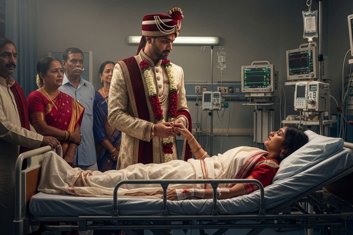 अस्पताल में स्ट्रेचर पर थी लड़की तभी आया लड़का और बांध दिया मंगलसूत्र