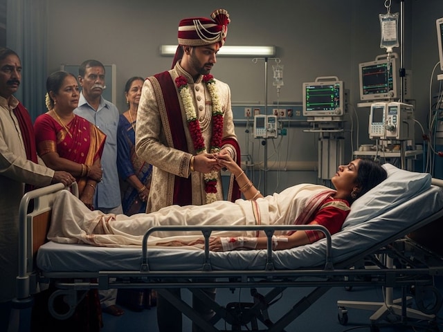 अस्पताल में स्ट्रेचर पर थी लड़की, तभी आया लड़का और बांध दिया मंगलसूत्र