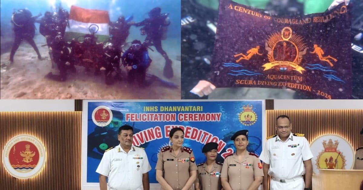 मिलिट्री नर्सिंग सर्विस शताब्दी वर्ष, महिला सैनिकों ने समुद्र मे लहराया तिरंगा