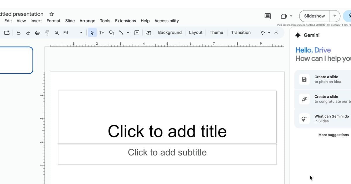 Tach – Gemini अब बनाएगा पूरे Google Slides प्रेजेंटेशन-बस एक टेक्स्ट या फाइल अपलोड करें, बाकी काम कर देगा AI- google gemini new feature can make google slides presentation at just one prompt canvas tool