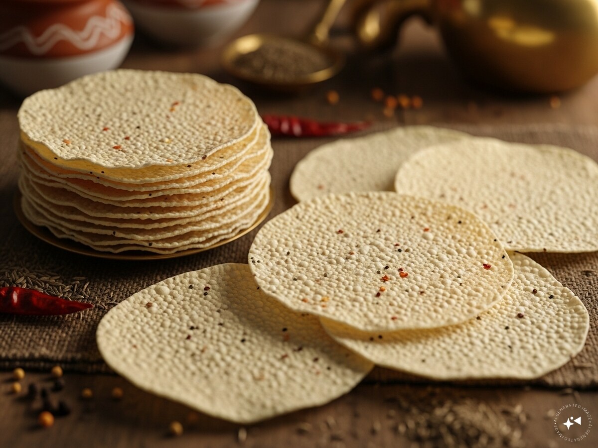 Homemade rice papad recipe