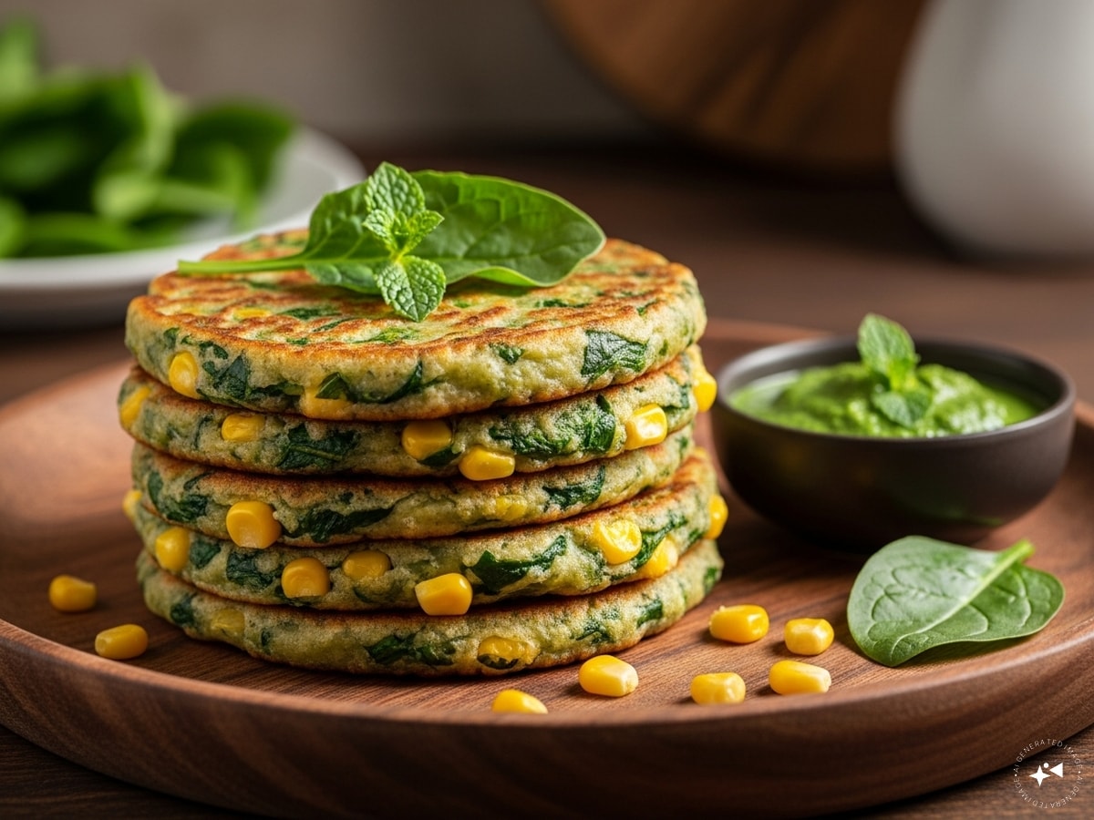 Spinach corn chilla recipe