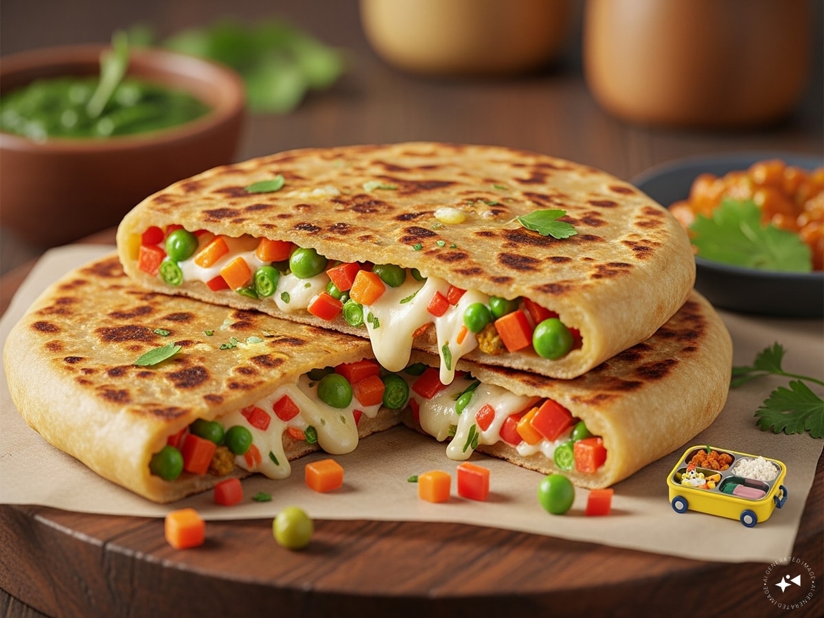 Vegetable cheese paratha recipe Vegetable cheese paratha recipe