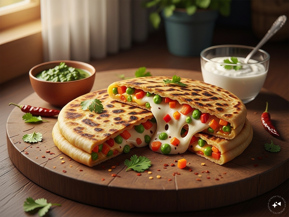Vegetable cheese paratha recipe Vegetable cheese paratha recipe