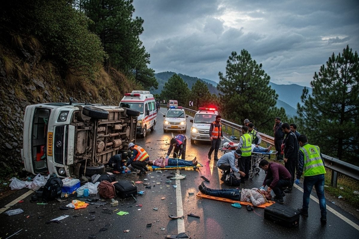 शिमला में दर्दनाक सड़क हादसा: ट्रैवलर पलटने से 29 घायल 16 की हालत गंभीर