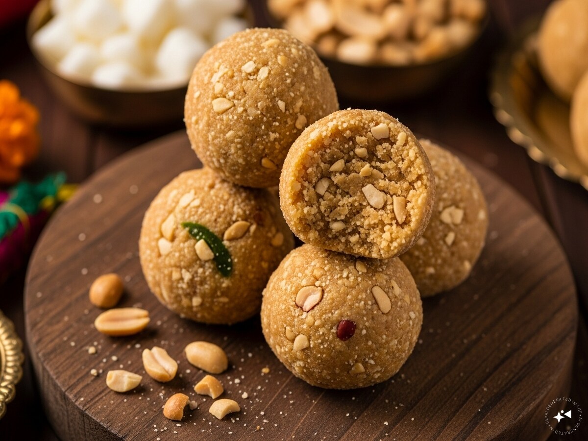 Moongfali Khoya Ladoo Recipe