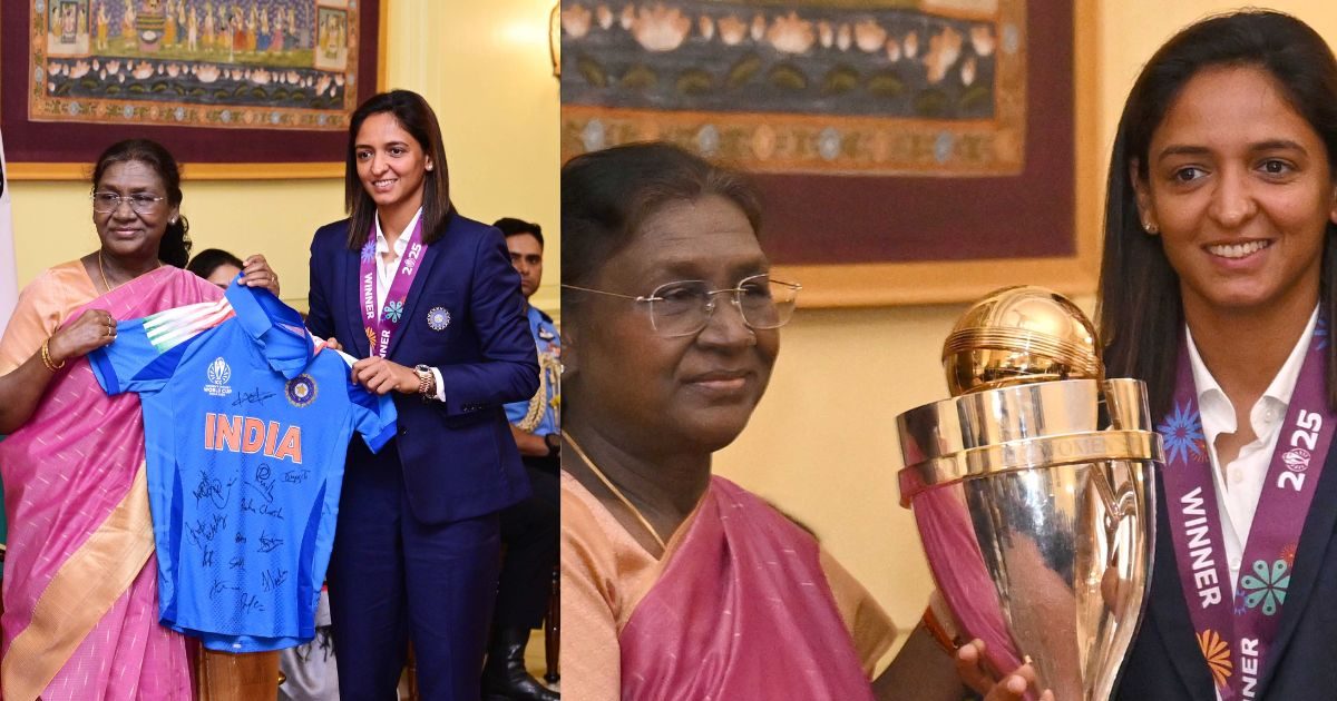 राष्ट्रपति मुर्मू से मिली वर्ल्ड चैंपियन टीम, हरमनप्रीत ने दी वर्ल्ड कप जर्स