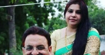 मुख्तार अंसारी अपनी पत्नी अफ्शां अंसारी के साथ. (फाइल फोटो)