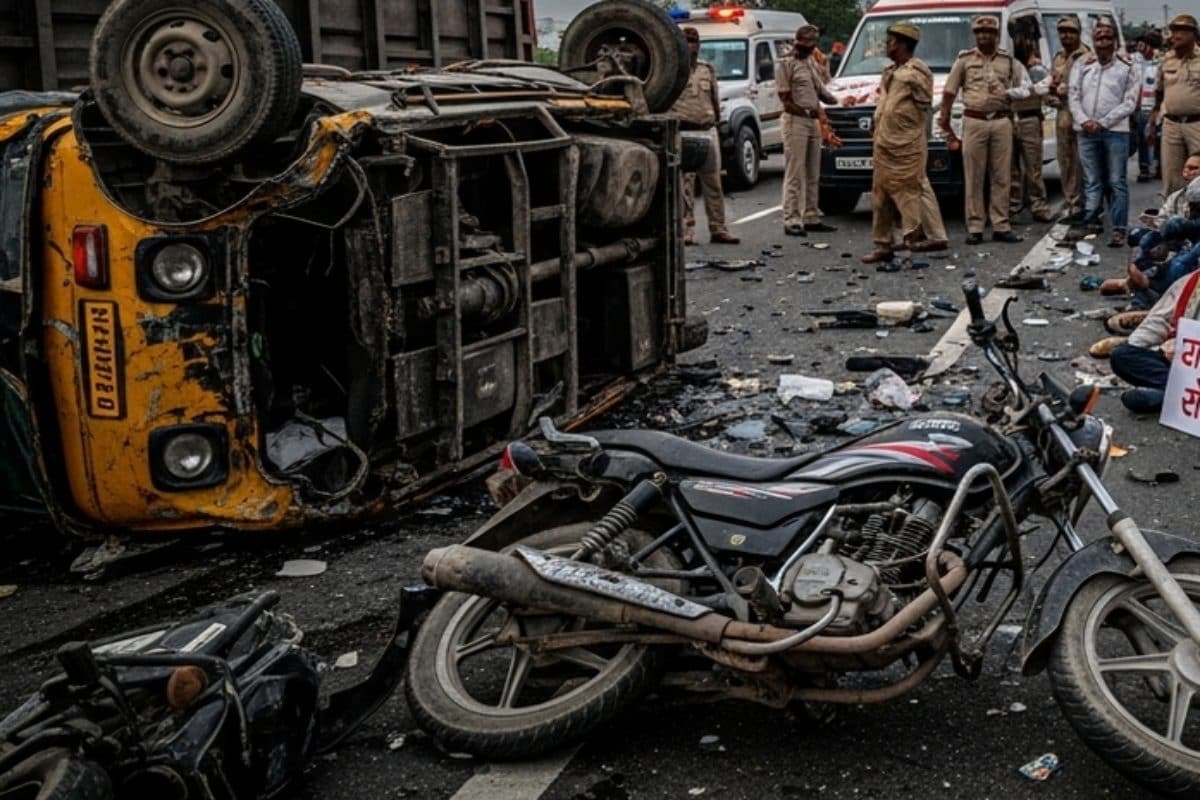 मोतिहारी में बेलगाम ट्रक ने पांच की जान ली, मोटरसाइकिल और टेम्पो को कुचला