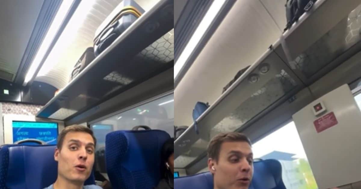 वंदे भारत में चढ़ा विदेशी शख्स, बाथरूम तक का बनाया वीडियो...अब नजारे लोग दंग