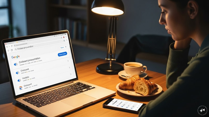 Croissant: The word sees 206400 searches. It is pronounced as ‘kwah-son’.