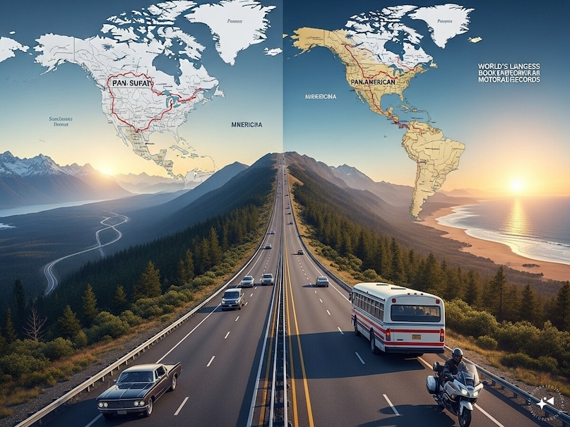 खास तौर पर पैन-अमेरिकन हाईवे को गिनीज बुक में दुनिया की सबसे लंबी मोटर योग्य सड़क के तौर पर दर्ज किया गया है. अमेरिका, कनाडा और मैक्सिको में जगह ज्यादा होने और सड़कों के विकल्प अधिक होने की वजह से इस हाईवे के कई अलग-अलग रूट मौजूद हैं.