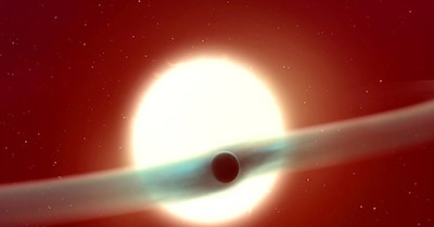 ब्रह्मांड में मिली वो अजीब दुनिया जहां उबल रहा है वायुमंडल, पीछे छूट रही गैस की दो लकीरें. WASP-121b का आर्टिस्टिक इलस्ट्रेशन (Photo credit: B. Gougeon/UdeM)