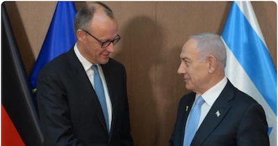 इजरायली पीएम बेंजामिन नेतन्याहू से मिले जर्मनी के चांसलर फ्रेडरिक मर्ज.