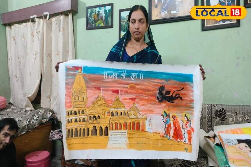 Divyang artist Aayush Kundal, Foot painting artist India, Inspirational disabled artist story, Khargone Divyang painter ayush Kundal, Special story on Disability Day, Aayush Kundal paintings, local18, khargone letest news, Madhya Pradesh hindi news 