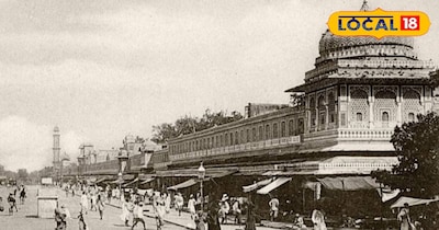 जयपुर का भव्य बाजार जो वर्षों पहले ऐसे दिखाई पड़ता था। 