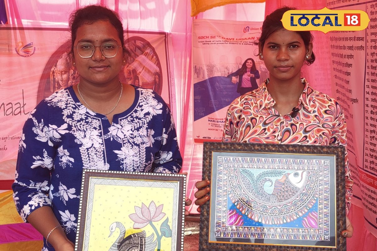 मिथिला पेंटिंग से आत्मनिर्भर बनी लक्ष्मी और खुशबू, एक कलाकृति का 1500 तक चार्ज