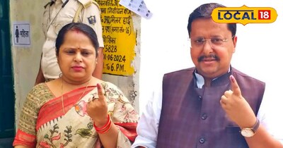 अपनी पत्नी के साथ नितिन नबीन 