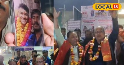 खुशी मनाते भरतपुर के खेल प्रेमी 