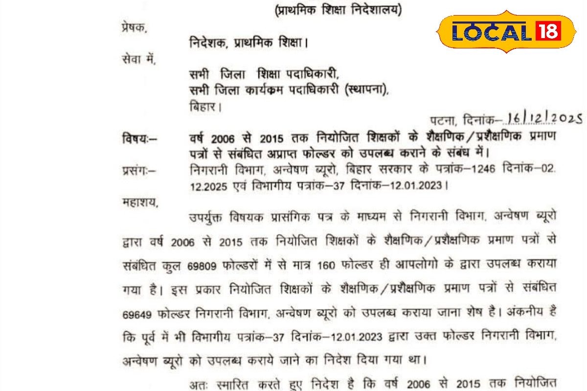 नियोजित शिक्षकों के प्रमाण पत्रों को लेकर शिक्षा विभाग सख्त, दिया यह बड़ा आदेश