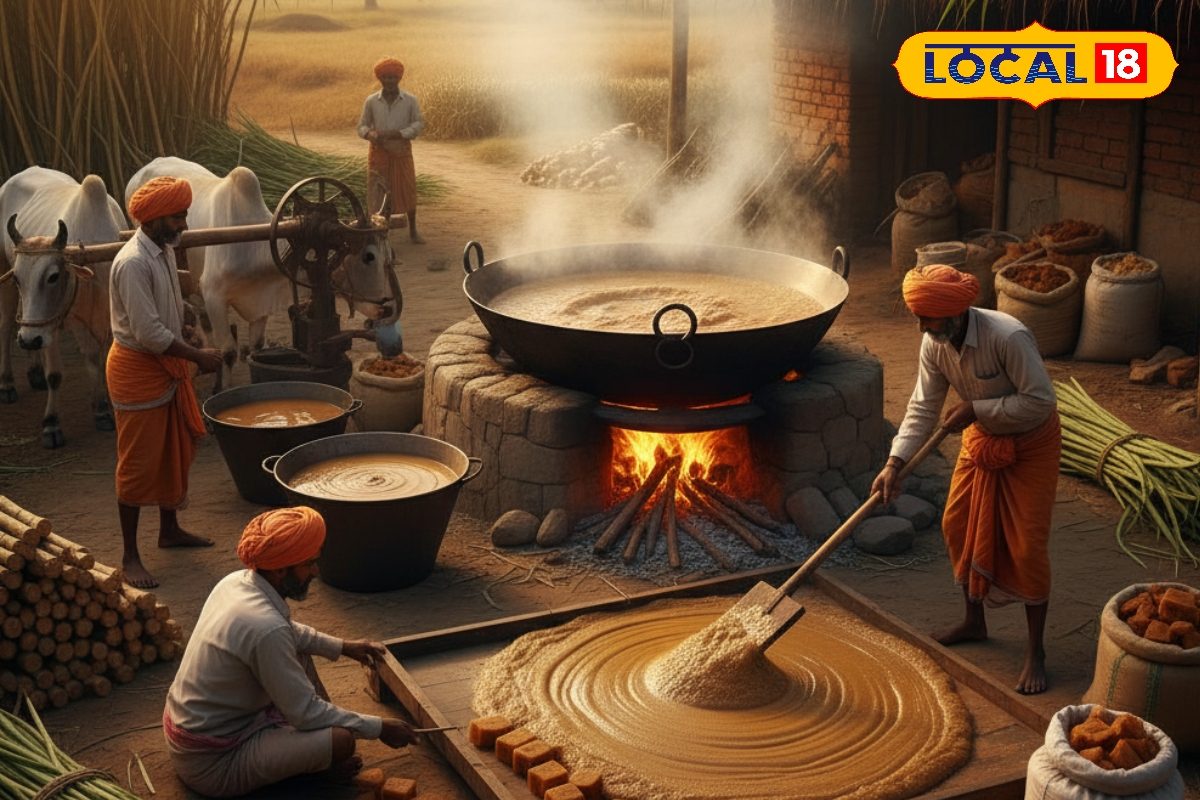 कभी देखा है गन्ने से गुड़ बनते? दिनभर की जीतोड़ मेहनत, तब जाकर आती है मिठास!