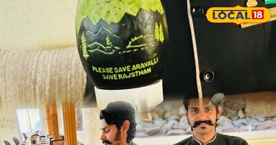 उदयपुर शेफ की अनोखी पहल: तरबूज पर उकेरी अरावली की वादियाँ. पर्यावरण बचाने का अनूठा संदेश.