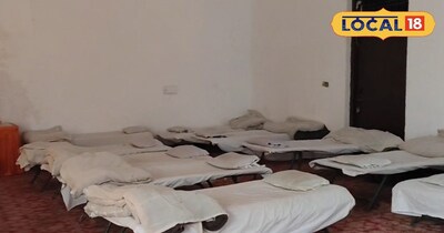 रैन बसेरा में लगाया गया बिस्तर 