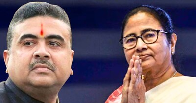 ममता बनर्जी और शुभेंदु अध‍िकारी की फाइल फोटो. (PTI)