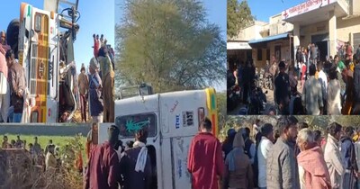 पुष्कर में हुए भीषण सड़क हादसे में 20 से अधिक लोग घायल