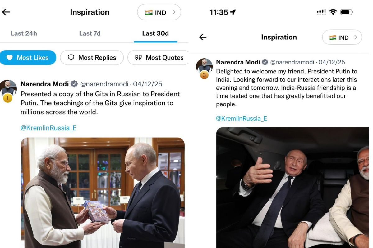 X पर 30 दिनों के 10 सबसे ज्यादा लाइक वाले ट्वीट्स में 8 पीएम मोदी के