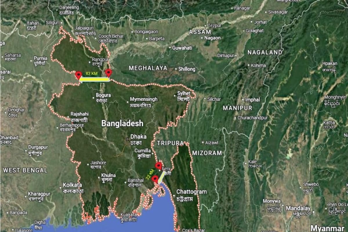 नक्शे में दो पतली रेखाएं देखिये…इसी में छिपा है युनूस के बांग्लादेश का भविष्य!