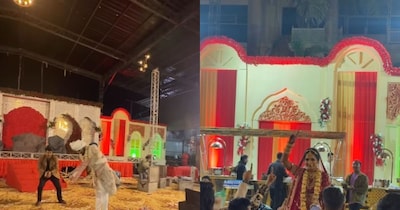 शादी में दूल्हा-दुल्हन ने खेला क्रिकेट. (फोटो: Instagram/@s_wachan2411)