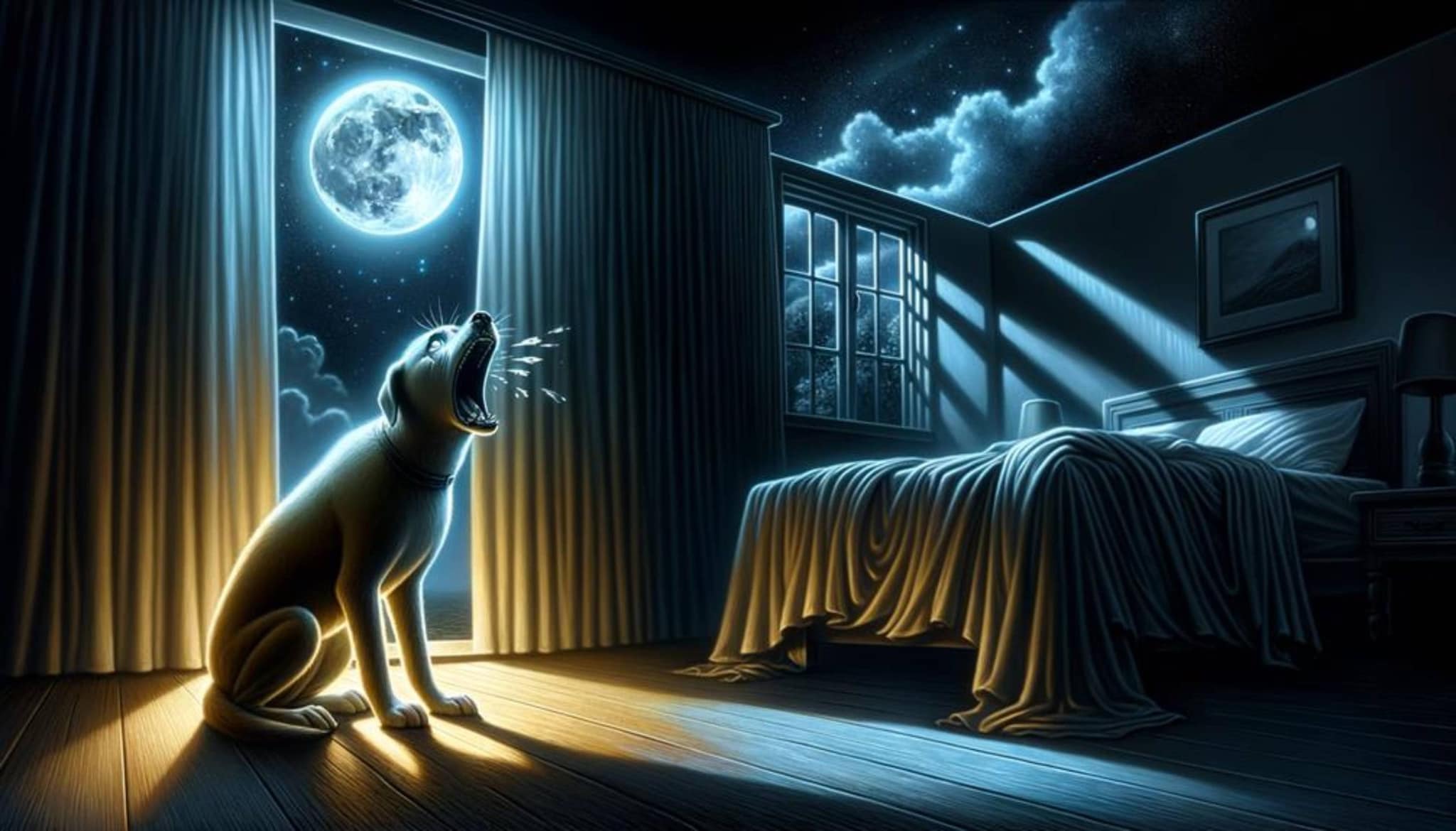 Dogs crying at night Dogs crying at night