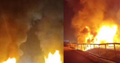 बेंगलुरू से गोवा जा रही एसी बस में टक्कर के बाद भीषण आग लग गई. 