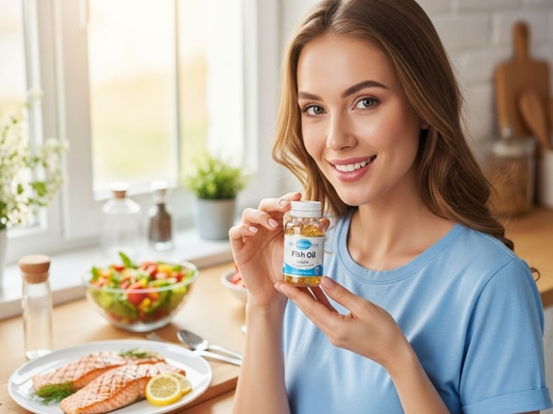 दिल को रखे हेल्दी: फिश ऑयल दिल के लिए भी लाभकारी होता है. यह तेल शरीर में अच्छे कोलेस्ट्रॉल को बढ़ाने के साथ ही शरीर से बैड कोलेस्ट्रॉल को कम करने का काम करता है. ऐसे में जिन लोगों को दिल से जुड़ी बीमारियां हैं, उन लोगों को मछली के तेल का इस्तेमाल करना चाहिए. क्योंकि मछली का तेल दिल से जुड़ी बीमारियों के खतरे को कम करता है.  (Image- AI)