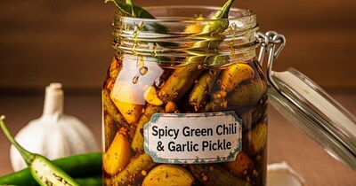 लहसुन मिर्च का अचार रेसिपी.