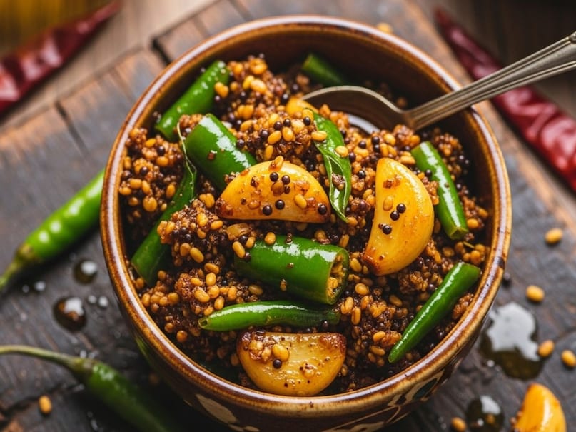 green chili garlic pickle 