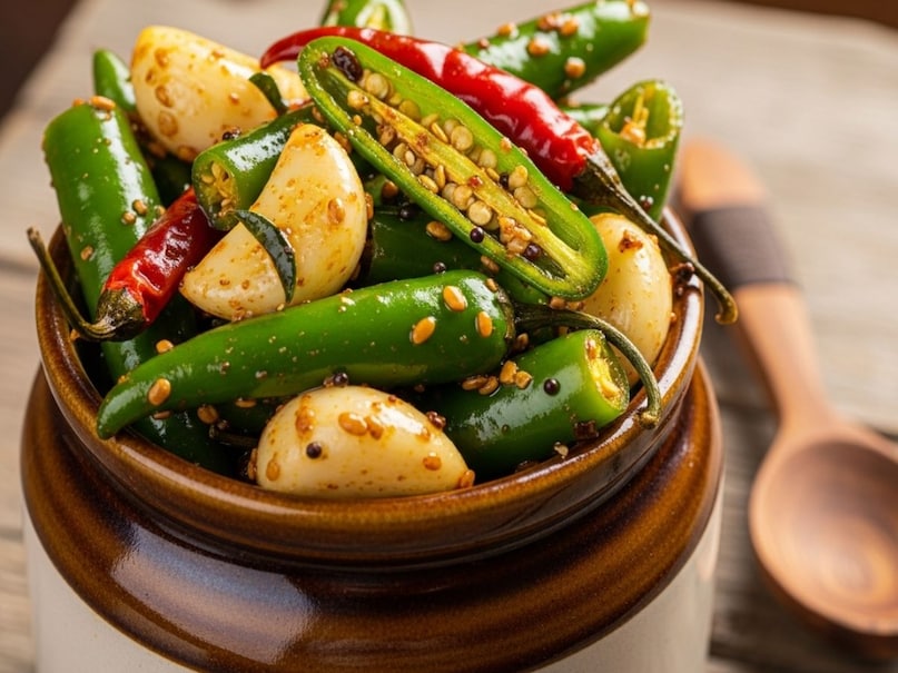 green chili garlic pickle 