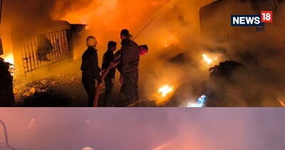 Surat: 11 Scrap Warehouses Burn in Massive Fire, Blaze Ongoing