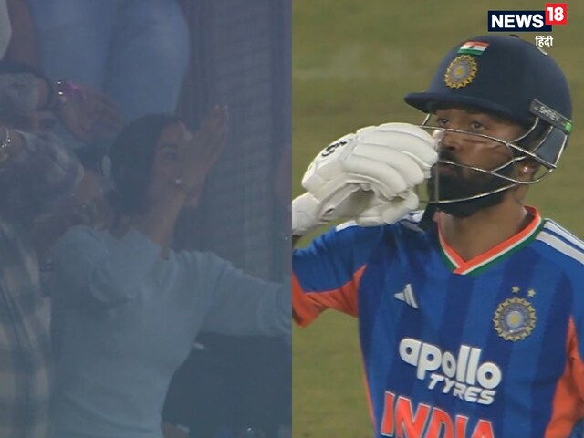 16 गेंद पर 50 रन... पंड्या ने गर्लफ्रेंड माहिका शर्मा को भेजा Flying Kiss