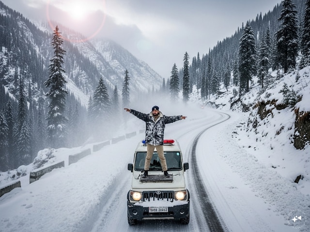 बर्फ में हिरोगिरी पड़ी भारी! रीलबाज पुलिस वाले पर गिरी गाज, देखें वीडियो