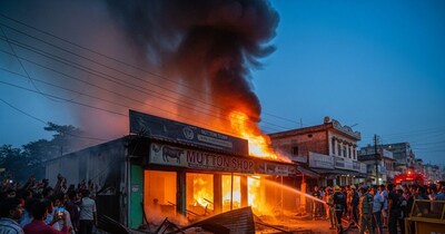ओडिशा बालासोर के सिमुलिया जामुजहाड़ी बाजार में बीफ बेचने के शक में मटन शॉप में तोड़फोड़ और आगजनी. (फोटो AI)