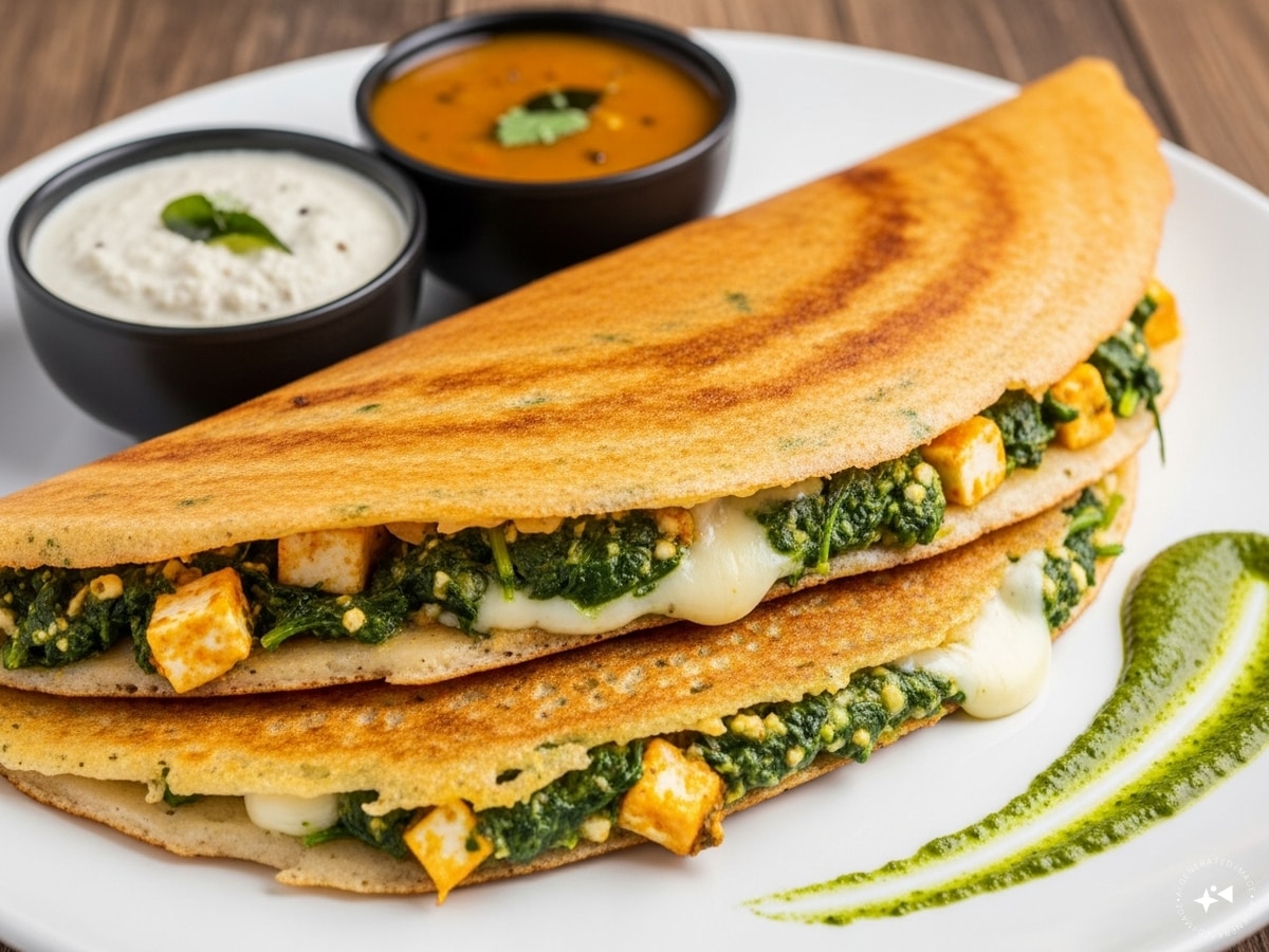 Instant spinach dosa recipe Instant spinach dosa recipe