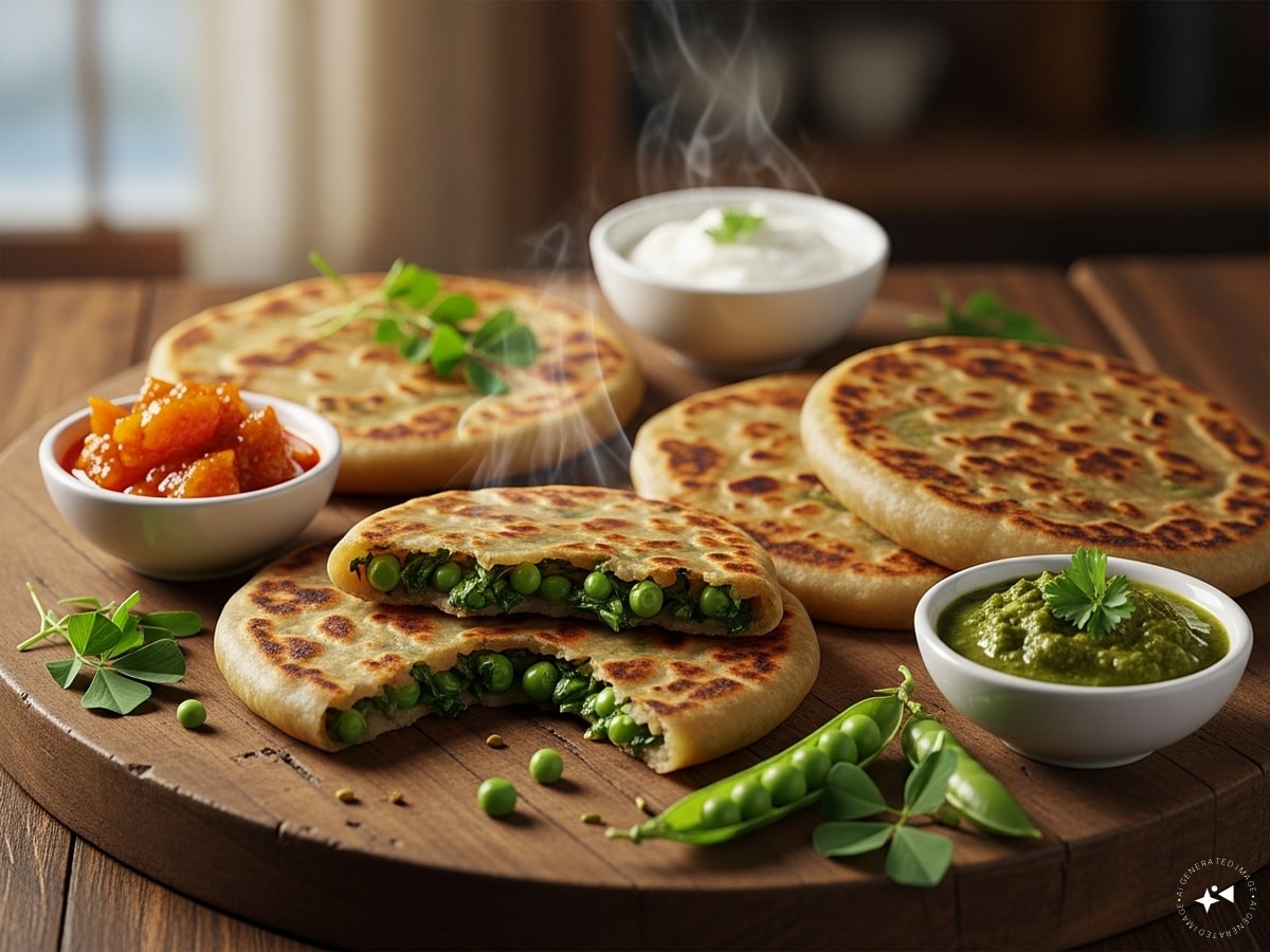 Methi Matar Paratha 