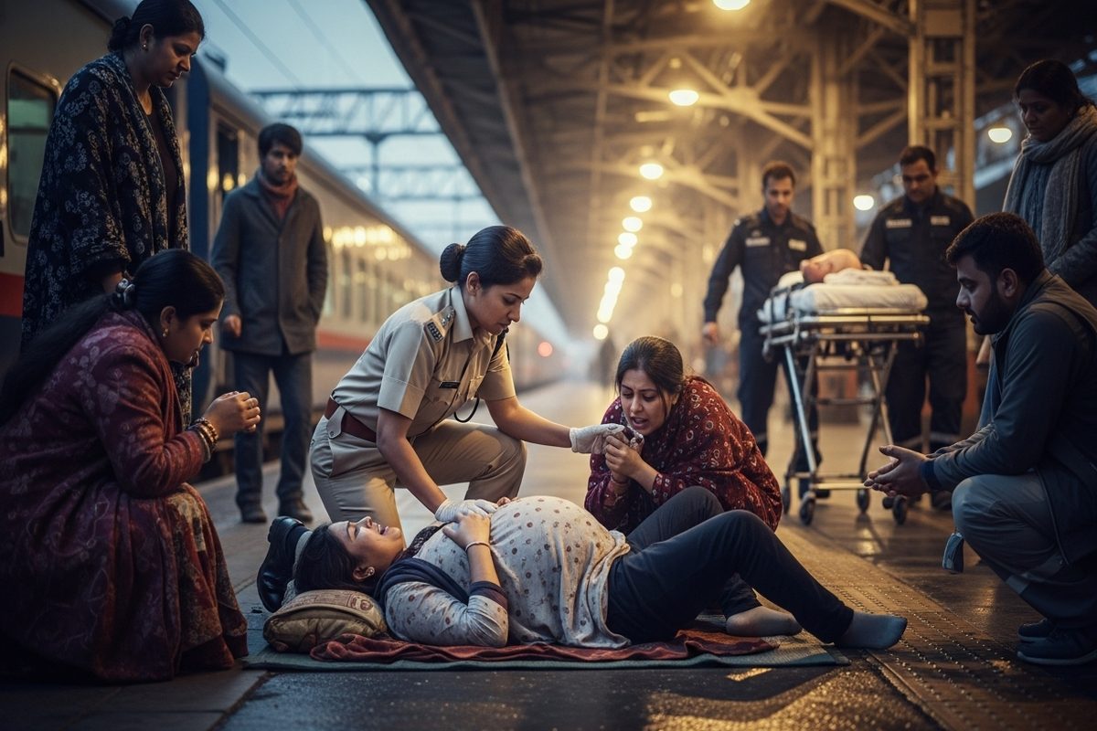 स्टेशन पर अचानक चीखने लगी महिला लग गई भीड़ अब RPF जवान को लोग कर रहे सलाम