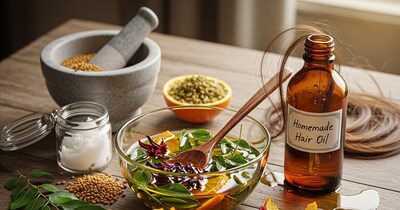 बाल मजबूत और चमकदा,