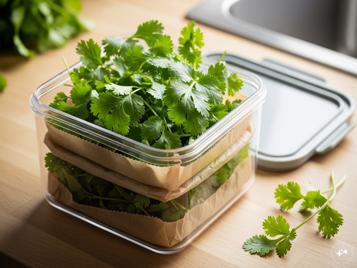Fresh coriander storage