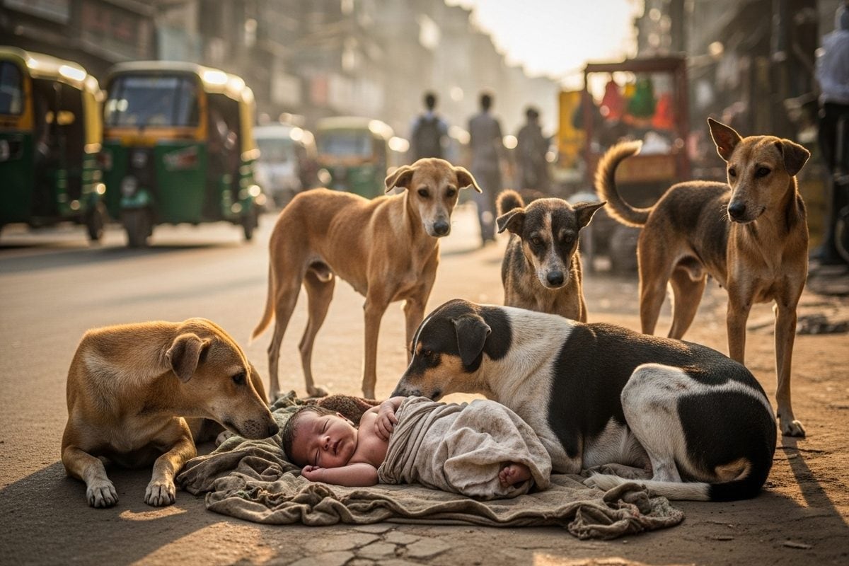 मां बनी हैवान तो कुत्ते बन गए भगवान खून में लिपटे नवजात की बचाई जान