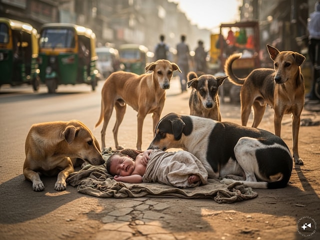 मां बनी हैवान तो कुत्ते बन गए भगवान, खून में लिपटे नवजात की बचाई जान